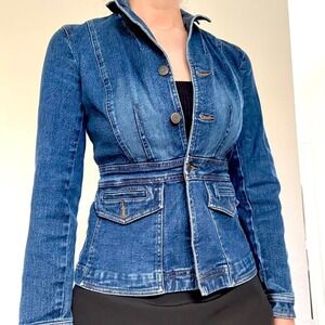 2000s Ann Taylor LOFT Denim Utility Jacket